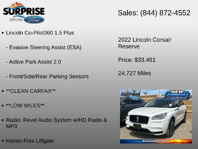 Used 2022 Lincoln Corsair Reserve w/ Equipment Group 201A AWD/4WD image 17