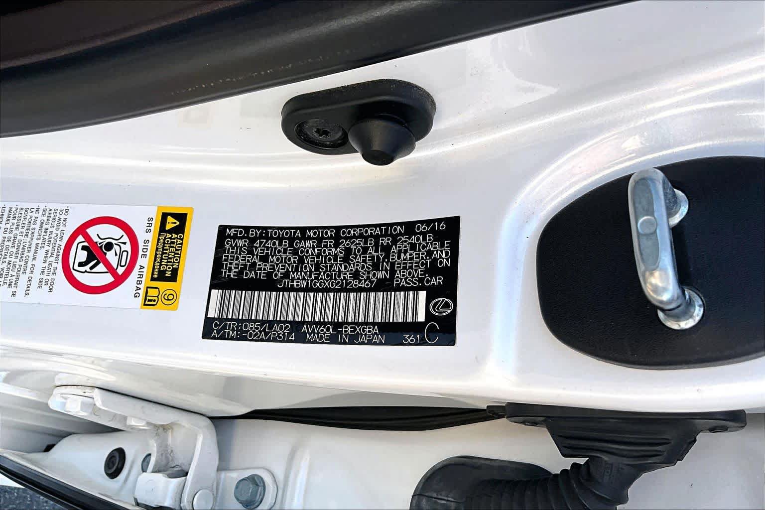 Used 2016 Lexus ES 300h w/ Navigation System Package FWD image 36