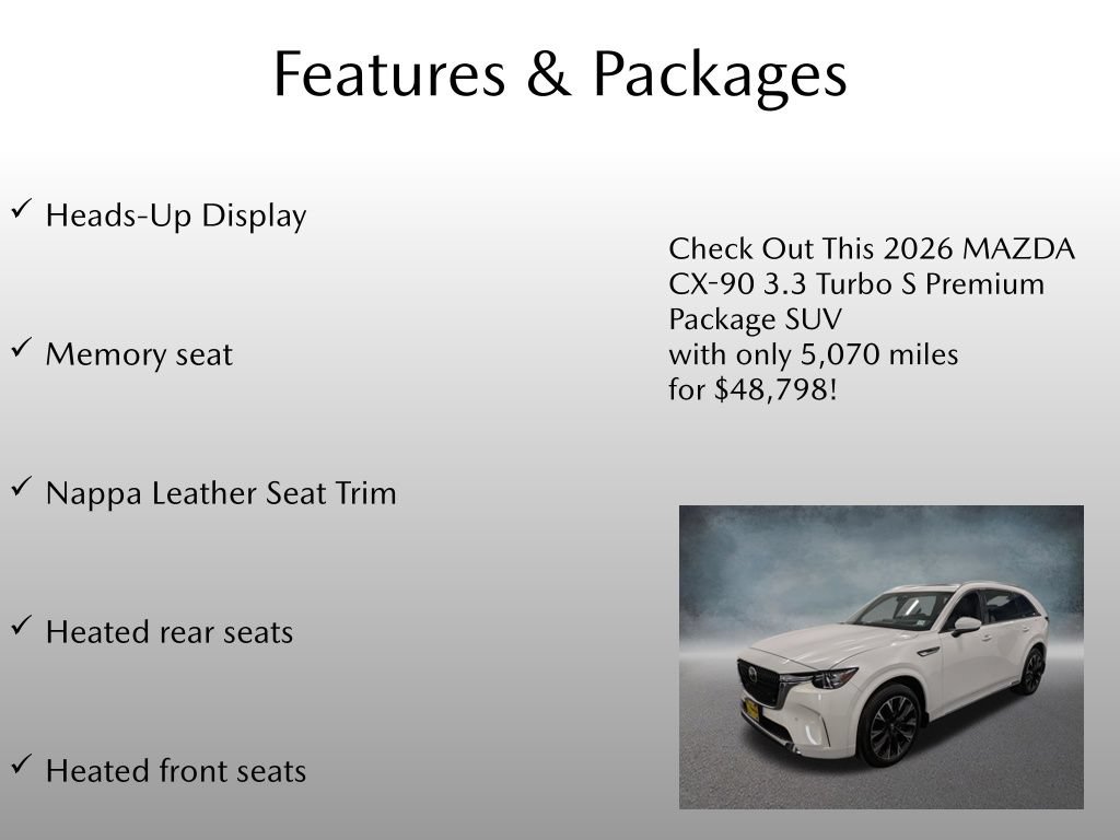 Used 2026 MAZDA CX-90 3.3 Turbo S w/ Premium Plus AWD/4WD image 4