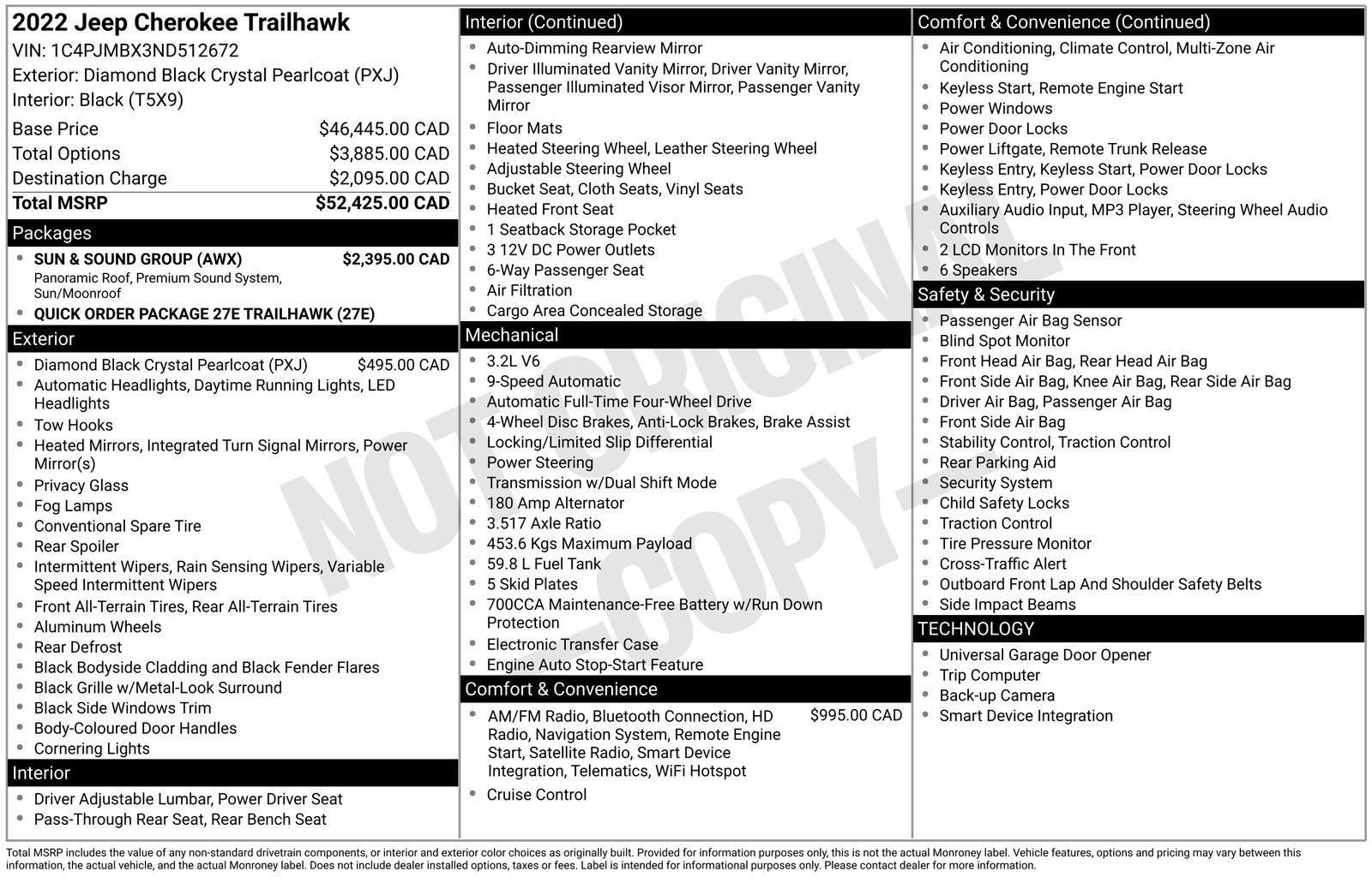 Used 2022 Jeep Cherokee Trailhawk w/ Sun & Sound Group image 21