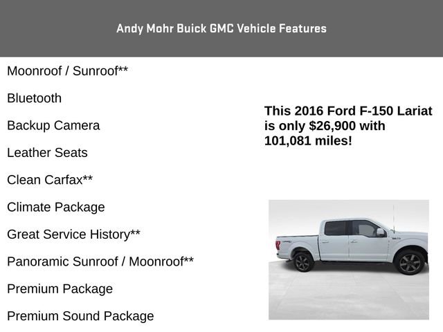 Used 2016 Ford F150 Lariat w/ Equipment Group 502A Luxury AWD/4WD image 4