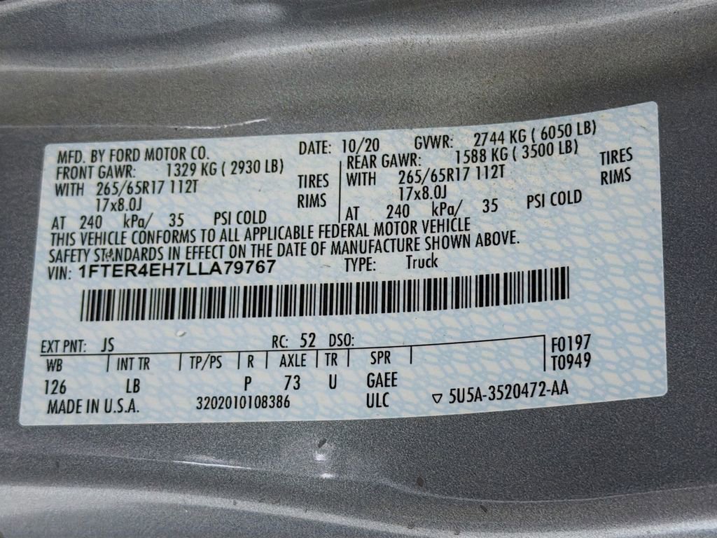 Used 2020 Ford Ranger XLT w/ Equipment Group 301A Mid image 31