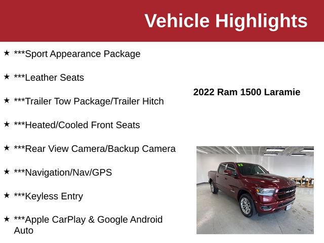 Used 2022 RAM 1500 Laramie w/ Sport Appearance Package AWD/4WD image 10
