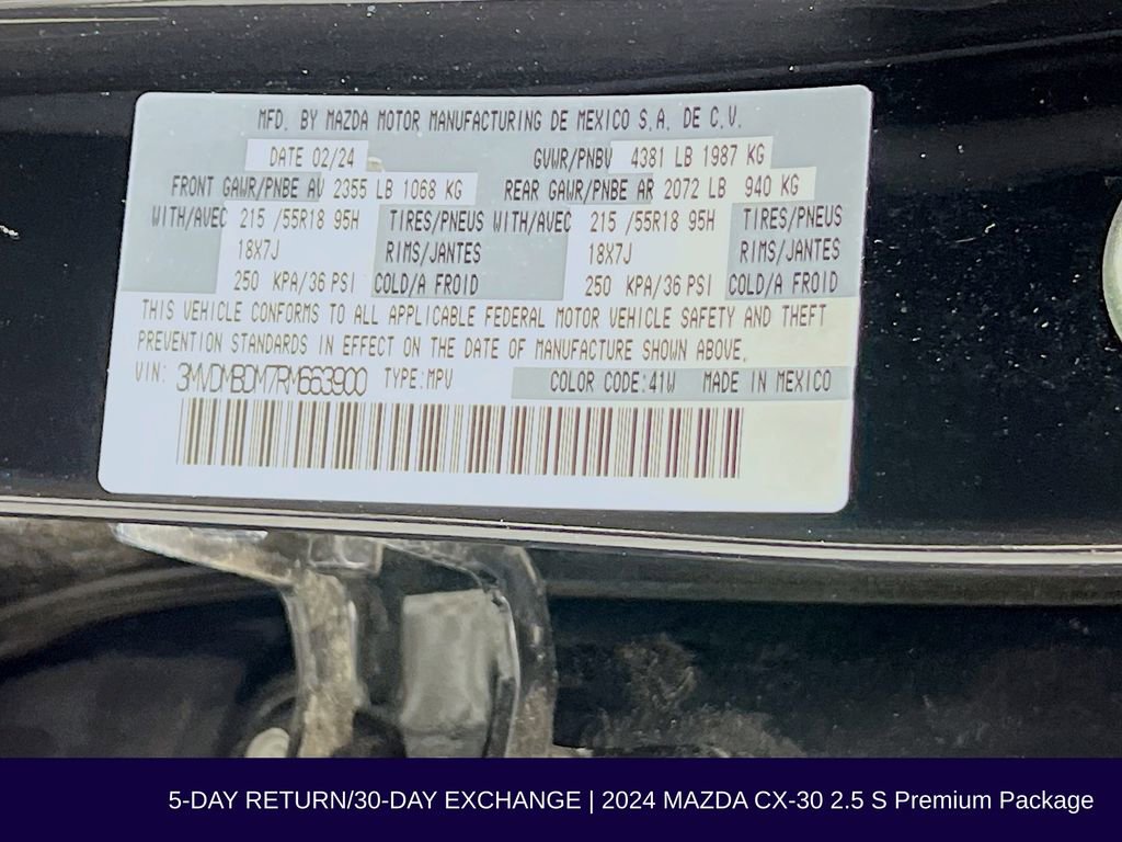 Used 2024 MAZDA CX-30 AWD 2.5 S w/ Premium Package image 38