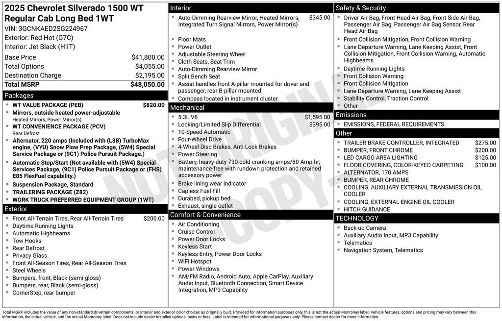 New 2025 Chevrolet Silverado 1500 W/T w/ WT Value Package image 28