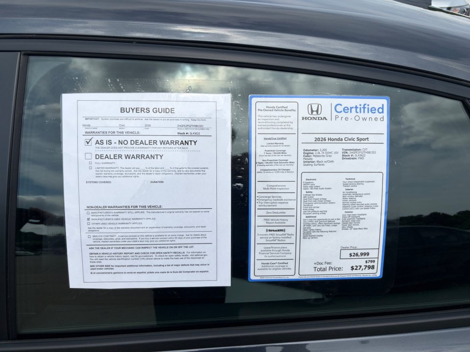 Certified 2026 Honda Civic Sport image 37