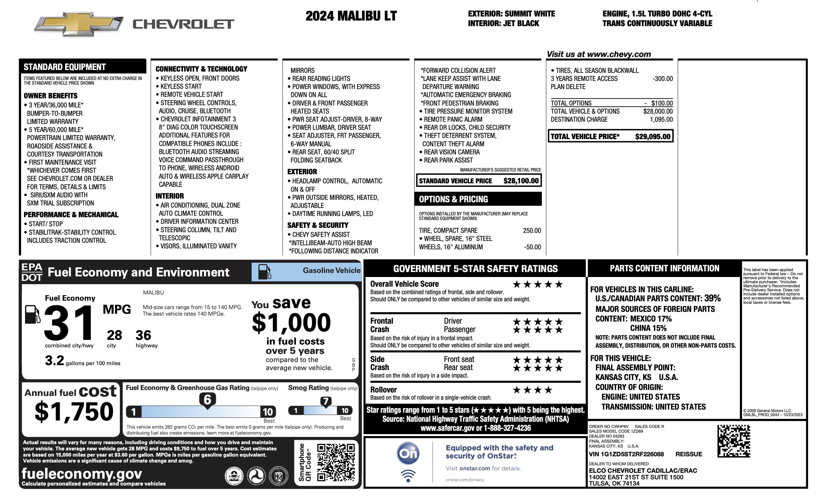 Used 2024 Chevrolet Malibu LT FWD image 4