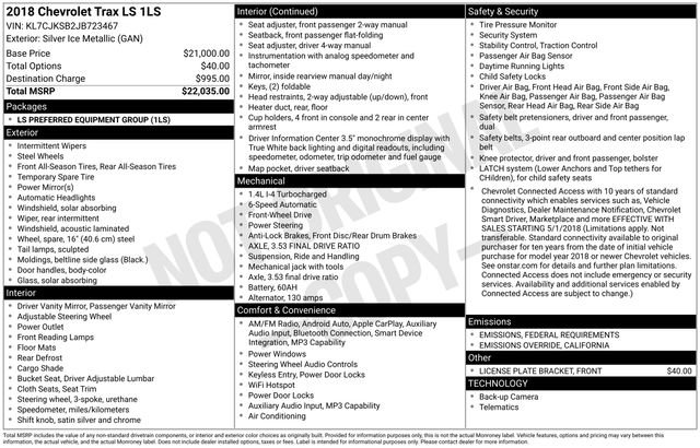 Used 2018 Chevrolet Trax LS image 35