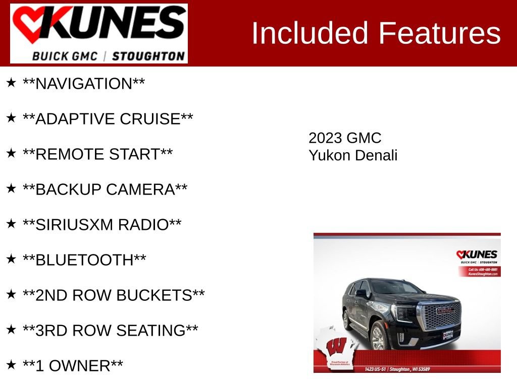 Used 2023 GMC Yukon Denali w/ LPO, Floor Liner Package AWD/4WD image 2