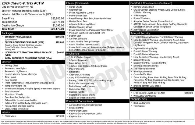 Used 2024 Chevrolet Trax ACTIV w/ Sunroof Package FWD image 2