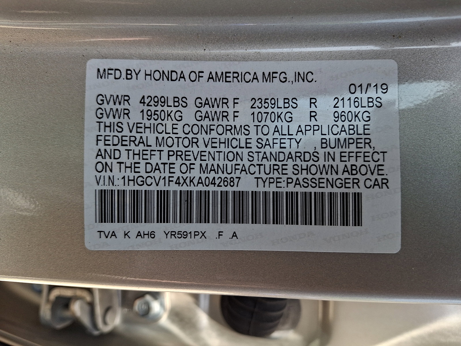 Used 2019 Honda Accord EX image 27