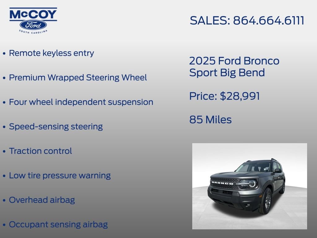 Used 2025 Ford Bronco Sport Big Bend w/ Convenience Package image 23