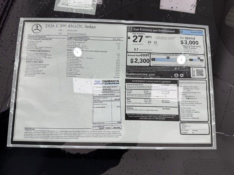 New 2026 Mercedes-Benz C 300 4MATIC Sedan image 4