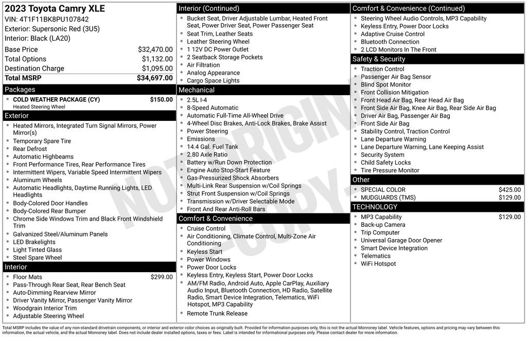 Used 2023 Toyota Camry XLE w/ Cold Weather Package image 39