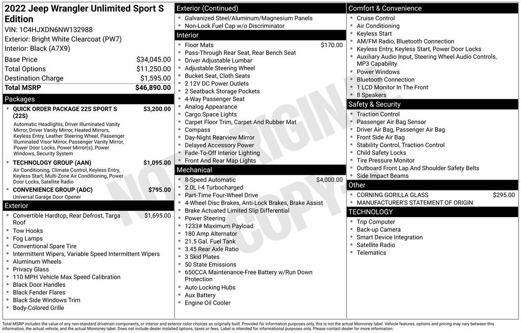 Used 2022 Jeep Wrangler Unlimited Sport AWD/4WD image 29