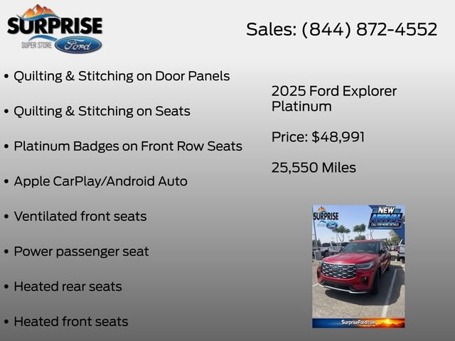 Used 2025 Ford Explorer Platinum w/ Ultimate Package AWD/4WD image 23
