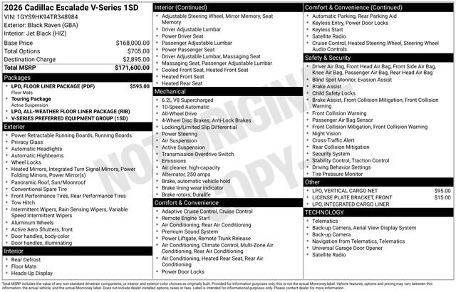 New 2026 Cadillac Escalade V w/ LPO, Floor Liner Package AWD/4WD image 26