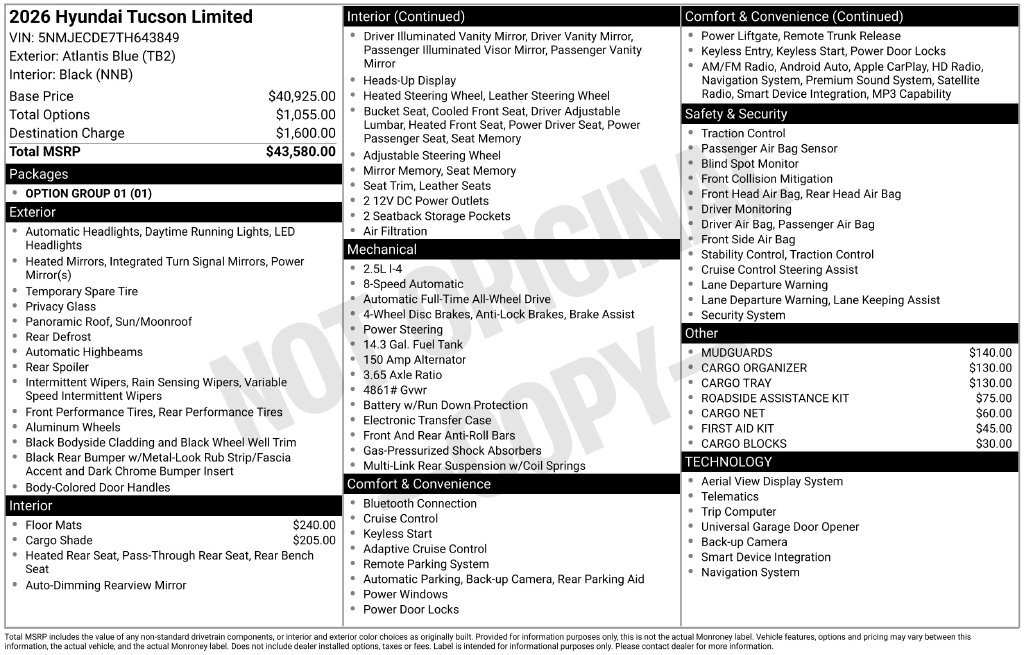 Certified 2026 Hyundai Tucson Limited AWD/4WD image 31