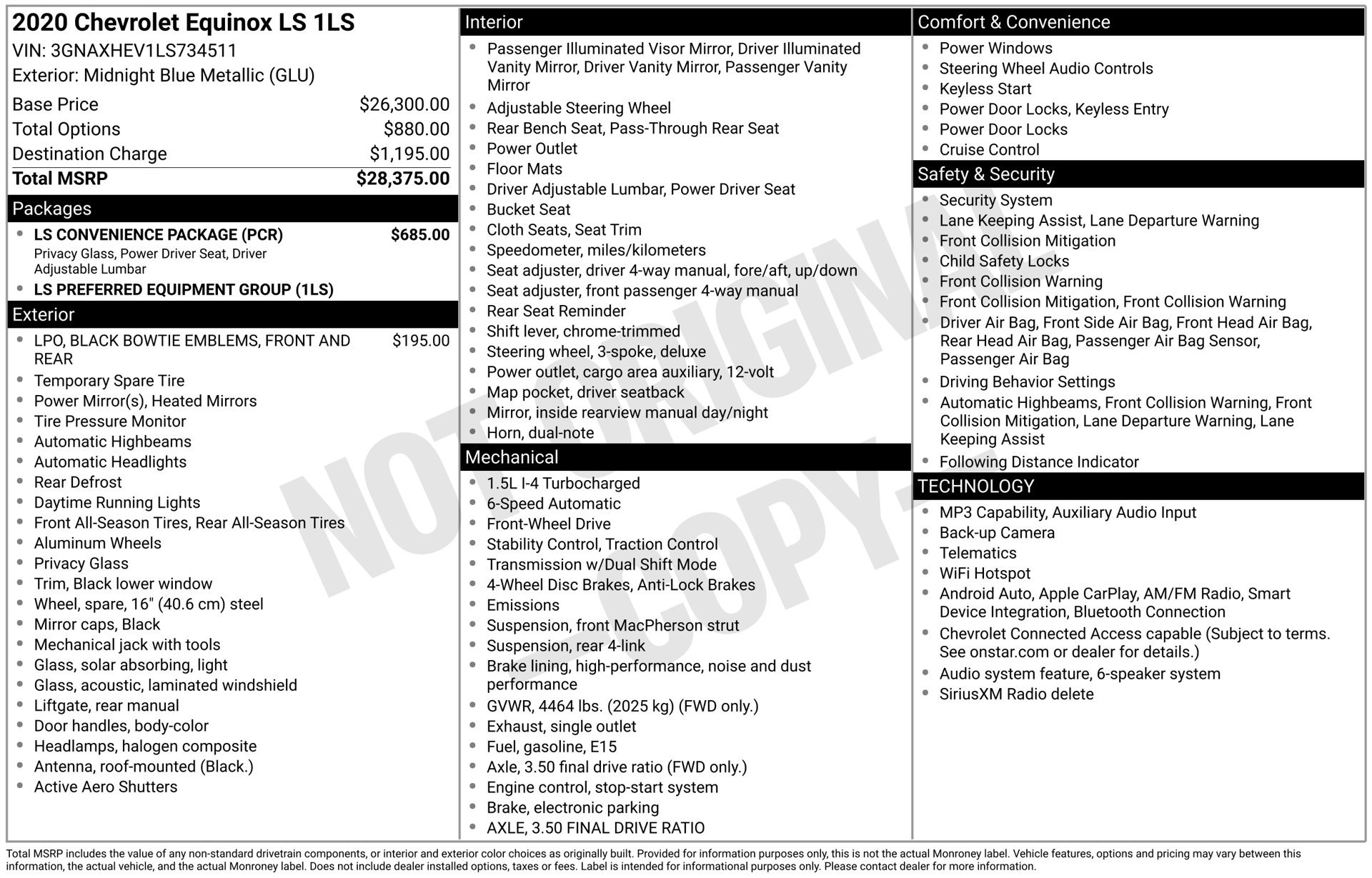 Used 2020 Chevrolet Equinox LS w/ LS Convenience Package FWD image 5