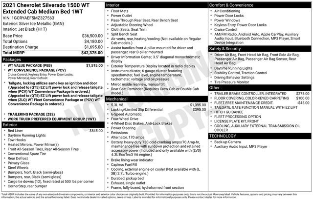 Certified 2021 Chevrolet Silverado 1500 W/T w/ WT Value Package image 19