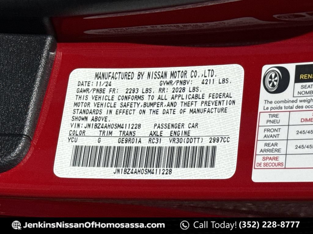 Certified 2025 Nissan Z Sport w/ Floor Mat Package RWD image 47