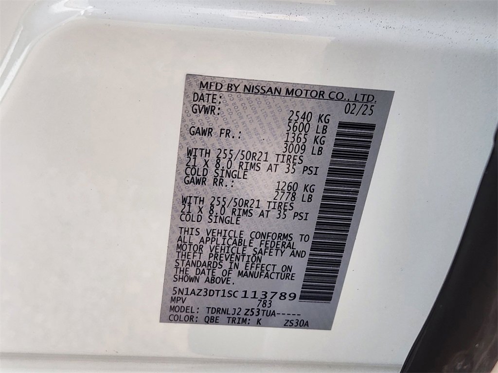 Used 2025 Nissan Murano Platinum w/ Cargo Package image 32