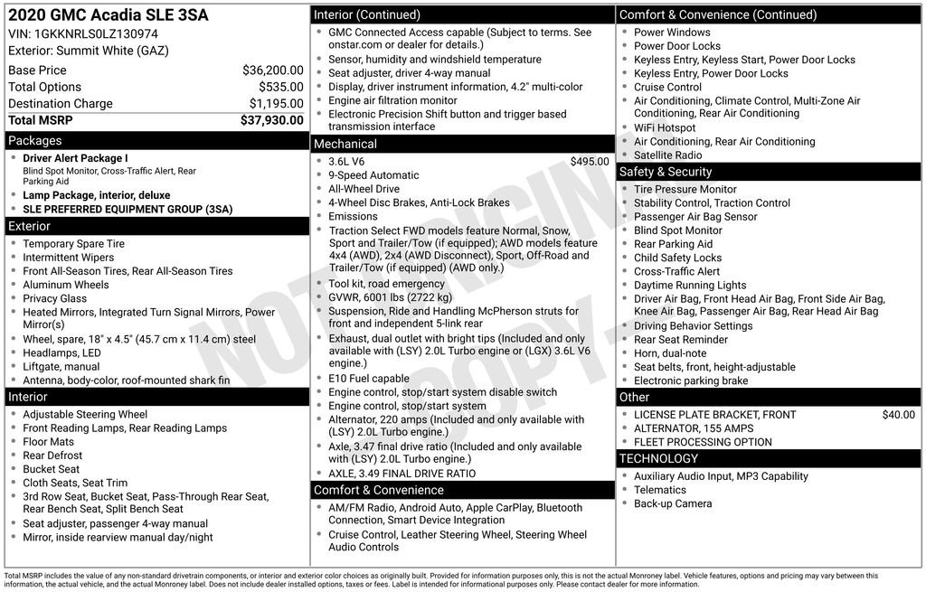 Used 2020 GMC Acadia SLE image 12