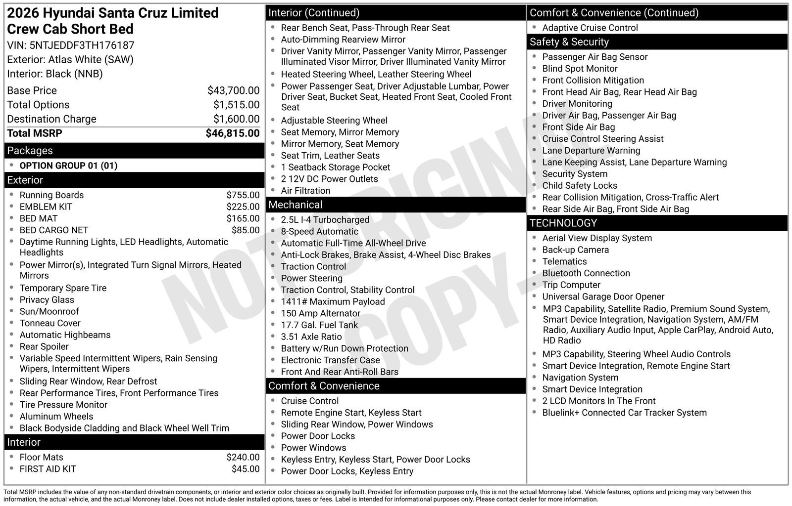 New 2026 Hyundai Santa Cruz Limited AWD/4WD image 23