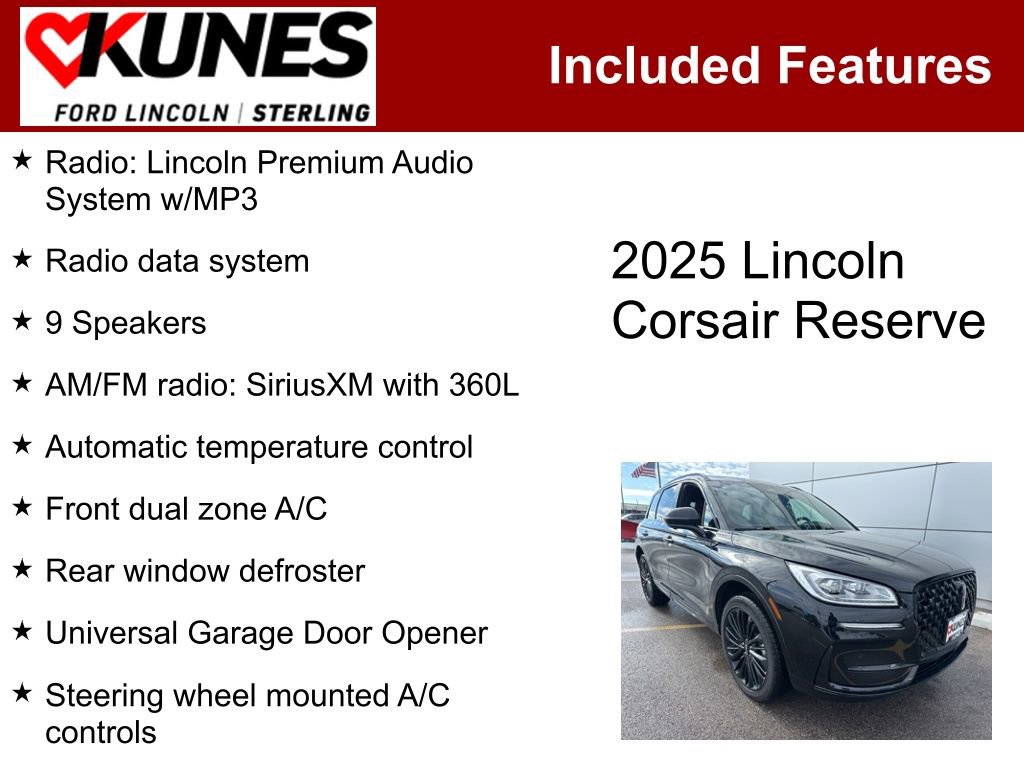 Used 2025 Lincoln Corsair Reserve w/ Jet Appearance Package image 3