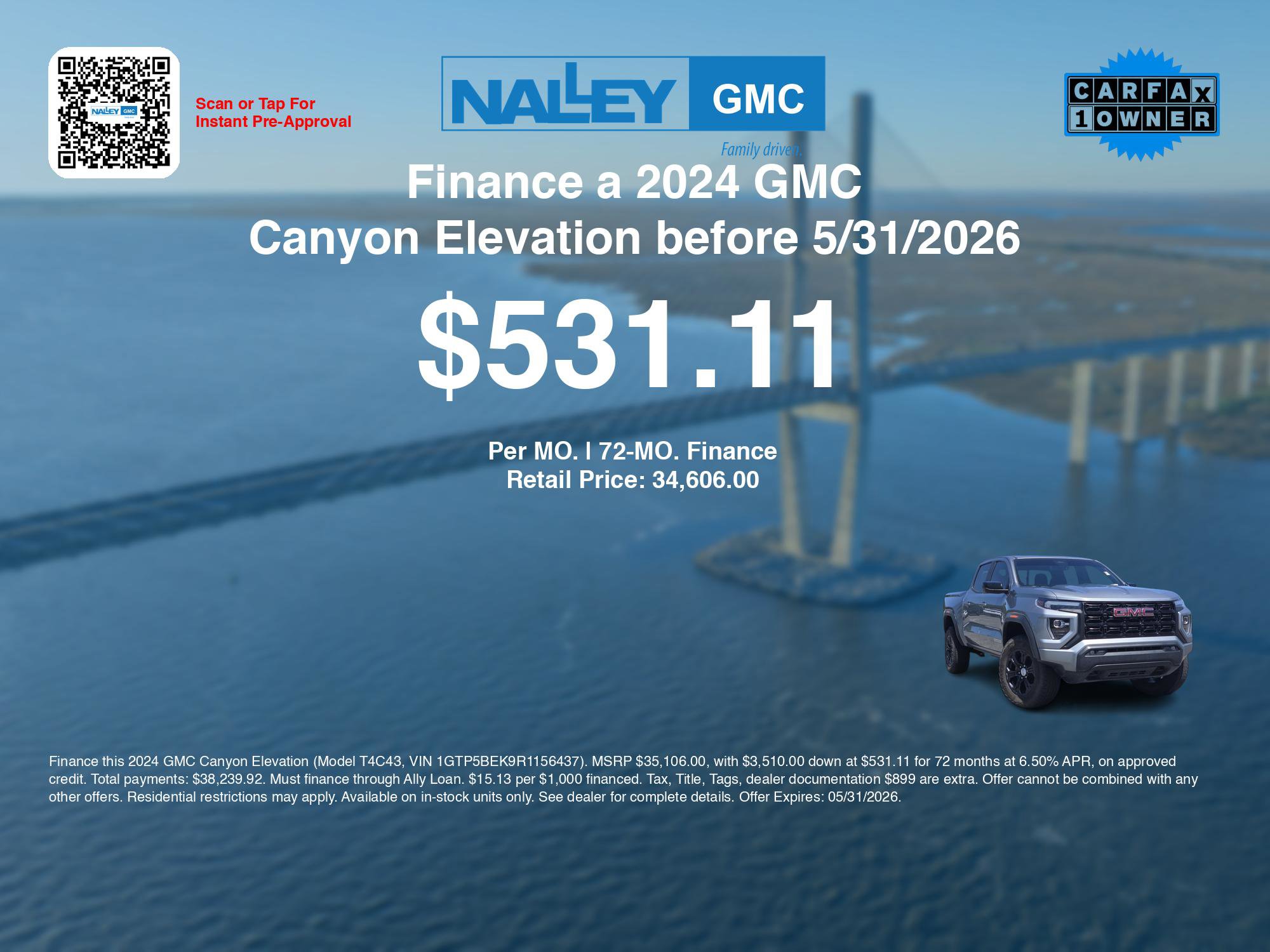 Used 2024 GMC Canyon Elevation w/ Elevation Premium Package RWD image 3