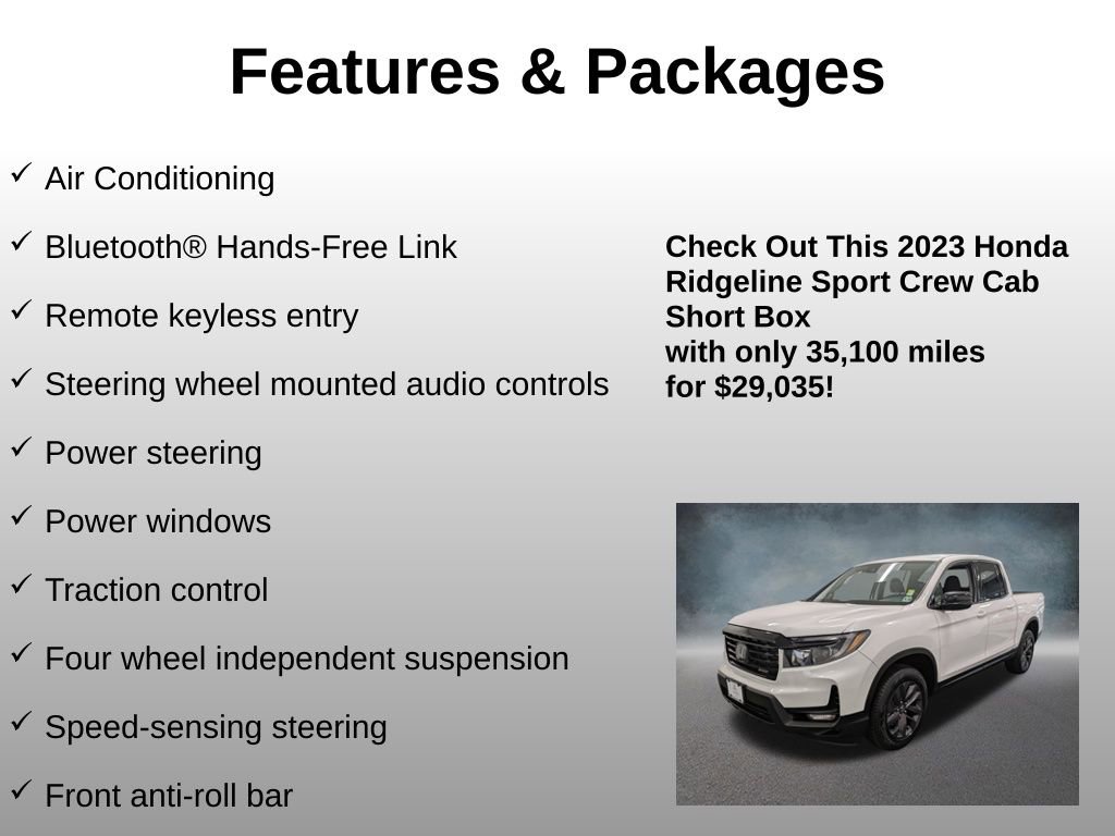 Certified 2023 Honda Ridgeline Sport image 12