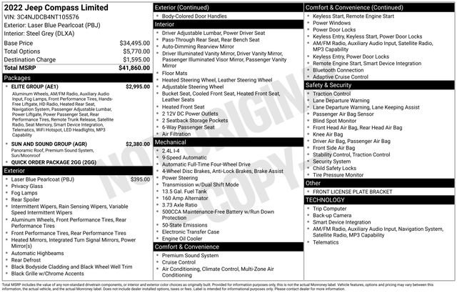 Used 2022 Jeep Compass Limited w/ Elite Group image 15