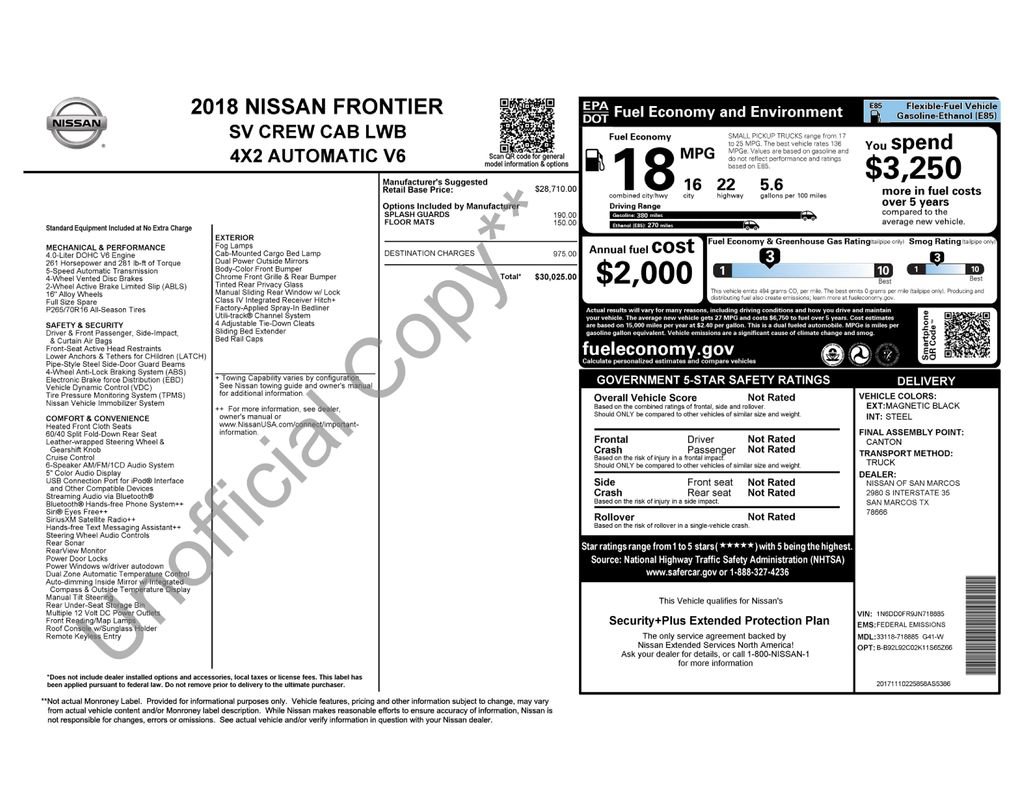 Used 2018 Nissan Frontier SV image 40