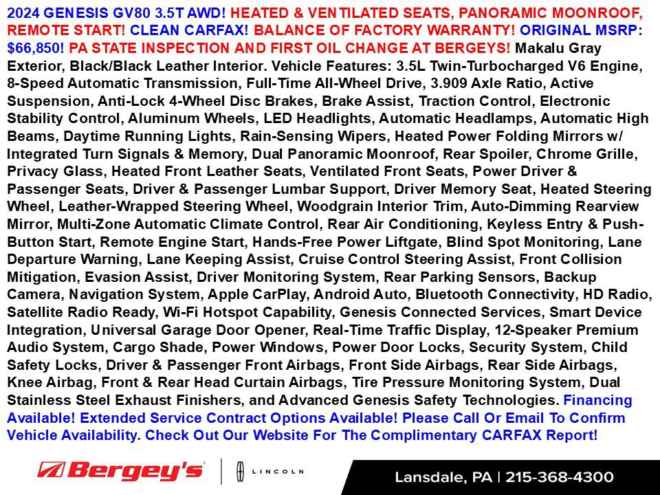 Used 2024 Genesis GV80 3.5T AWD/4WD image 2