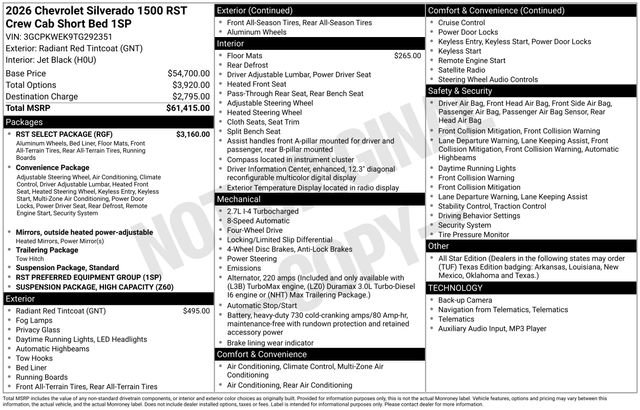 New 2026 Chevrolet Silverado 1500 RST w/ RST Select Package image 28