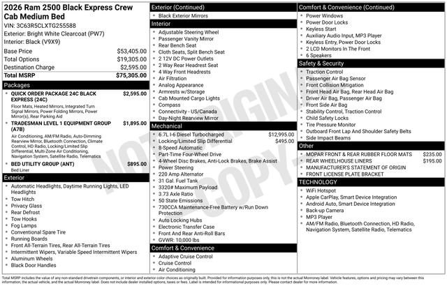 New 2026 RAM 2500 Tradesman AWD/4WD image 34