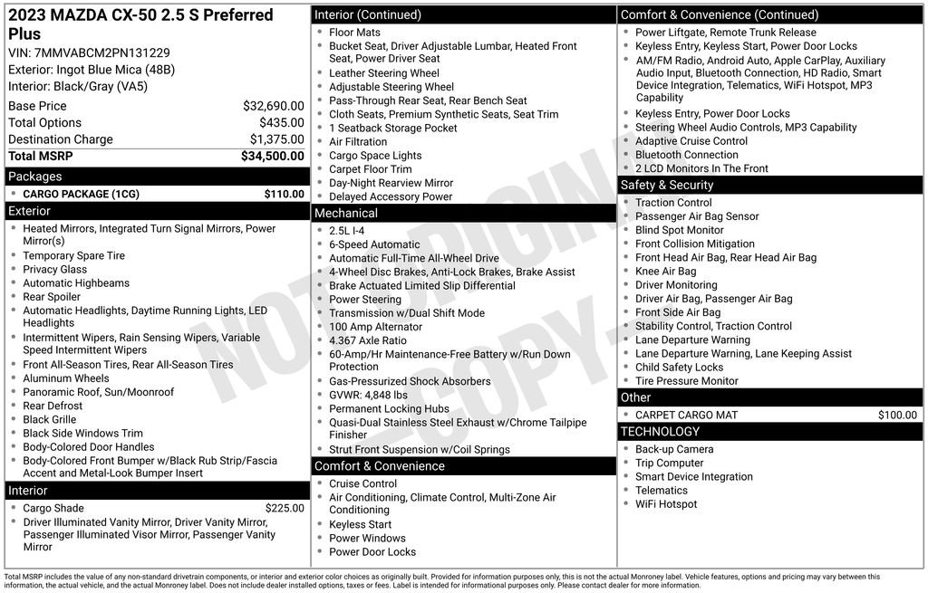 Used 2023 MAZDA CX-50 2.5 S w/ Cargo Package image 31