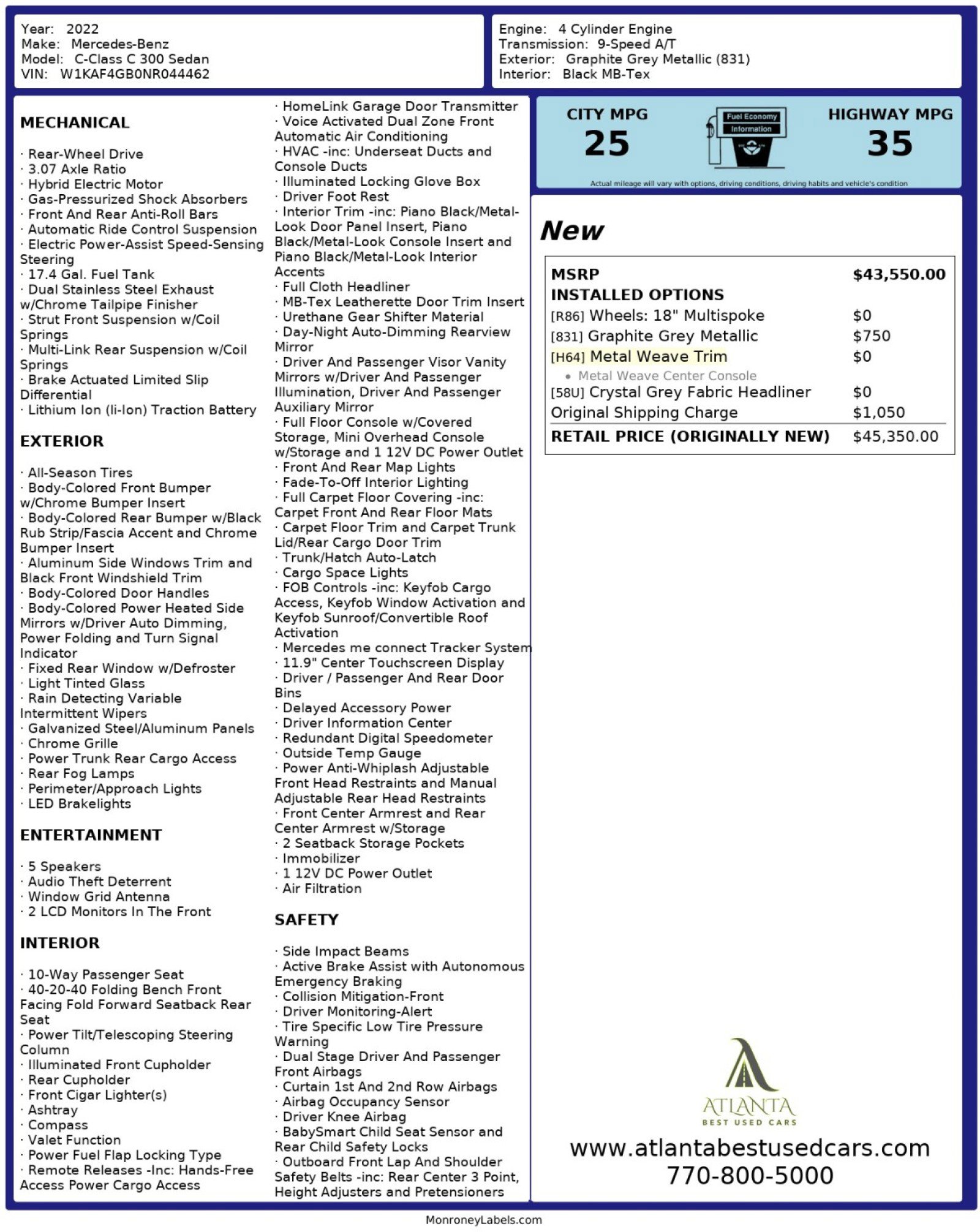 Used 2022 Mercedes-Benz C 300 Sedan image 54