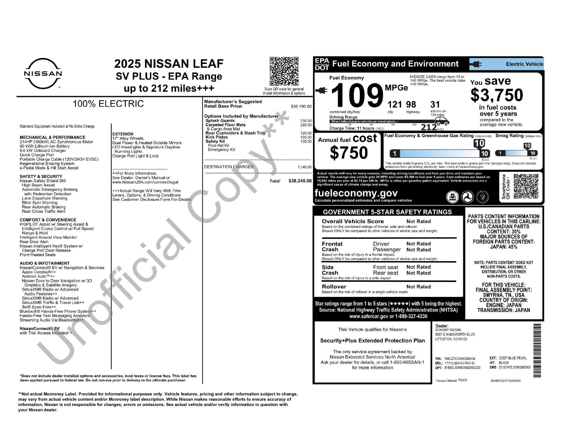 Certified 2025 Nissan Leaf SV Plus FWD image 11