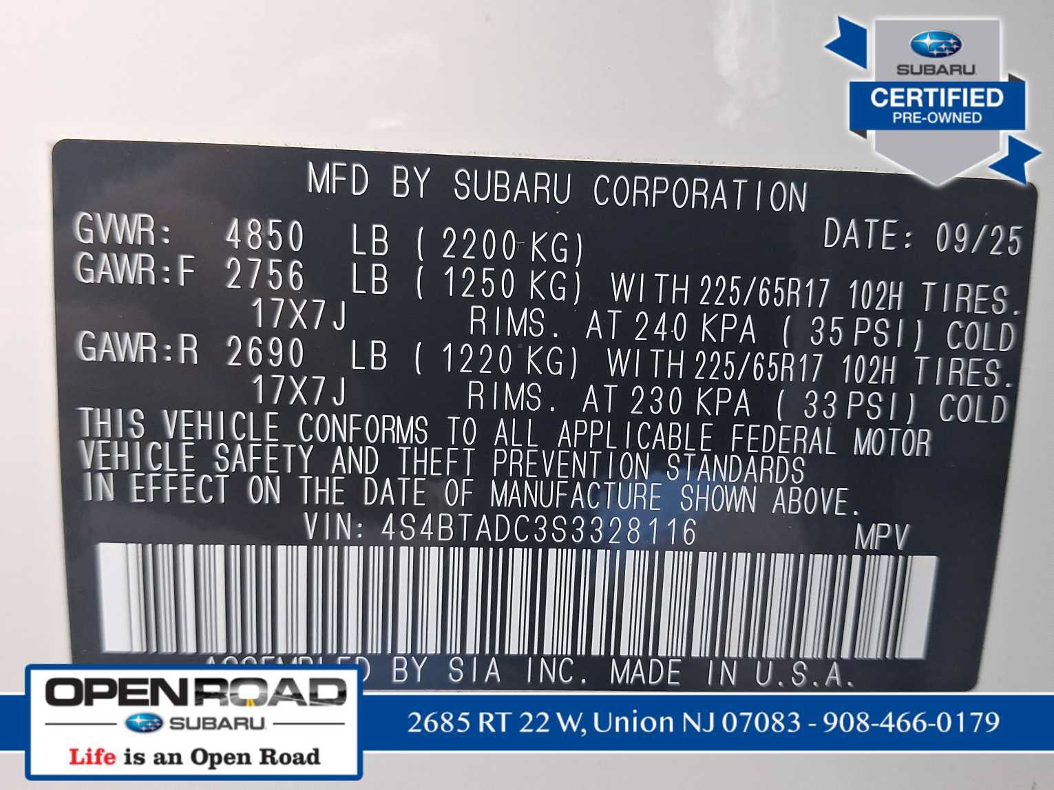 Certified 2025 Subaru Outback Premium AWD/4WD image 38