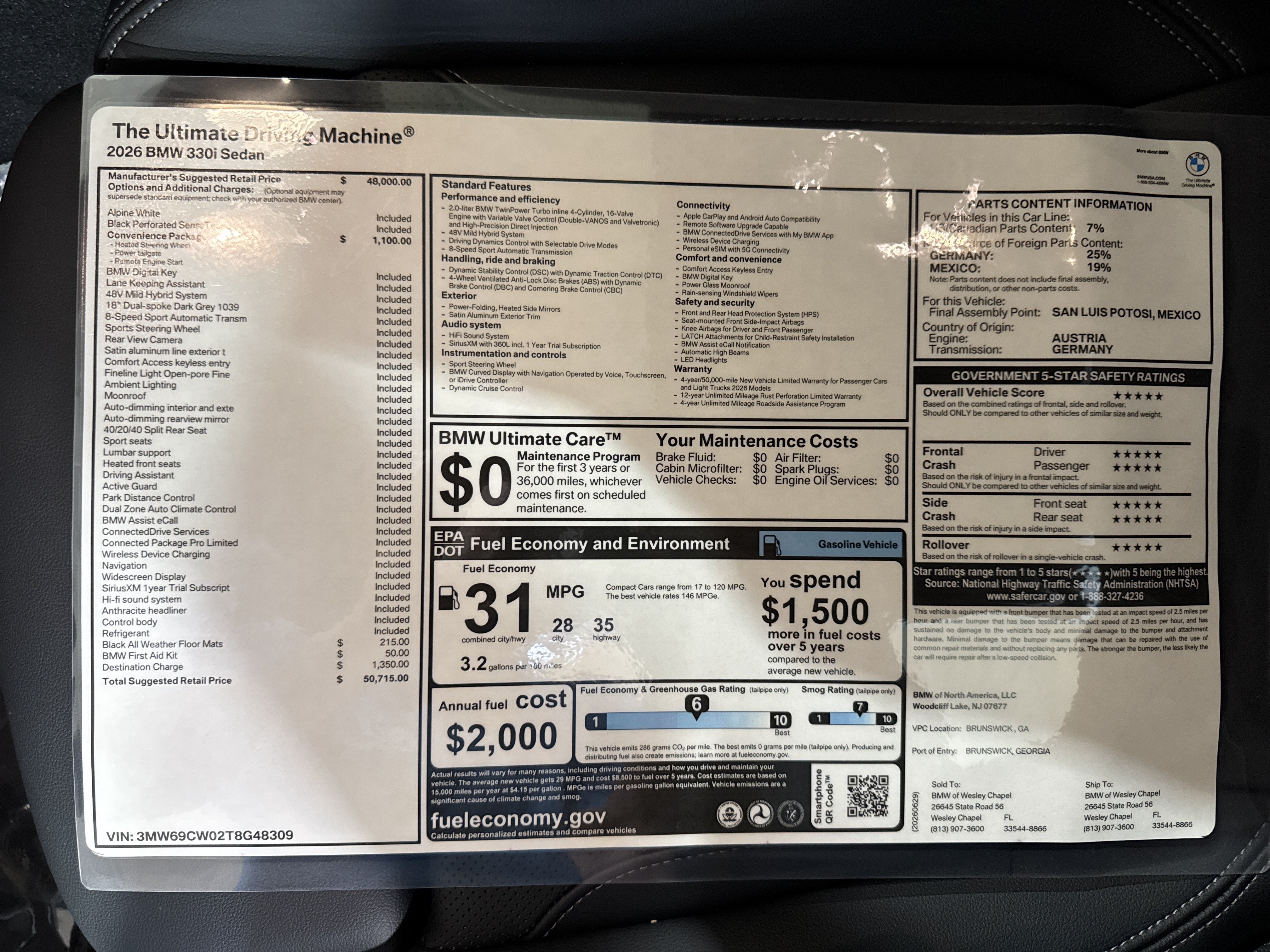 New 2026 BMW 330i Sedan w/ Convenience Package RWD image 13