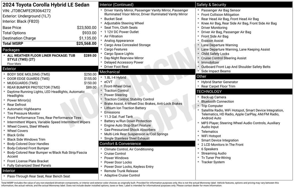 Certified 2024 Toyota Corolla LE FWD image 3