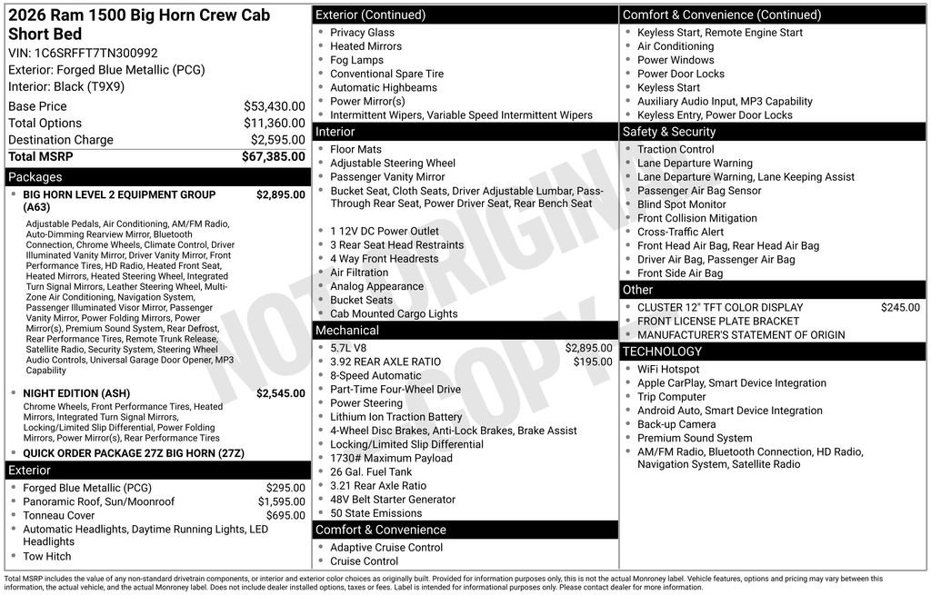 Used 2026 RAM 1500 Big Horn AWD/4WD image 7