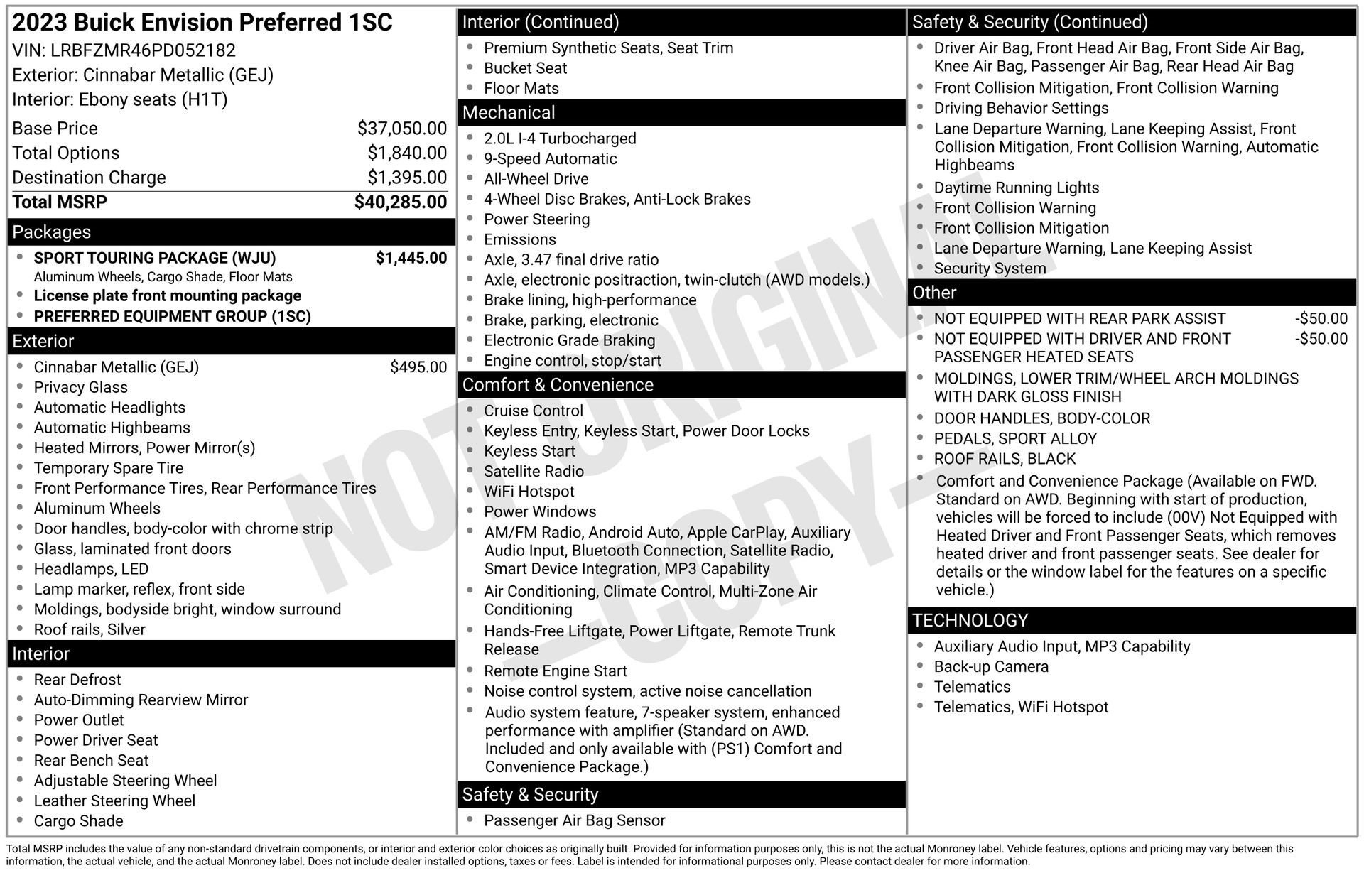 Certified 2023 Buick Envision Preferred w/ Sport Touring Package image 4