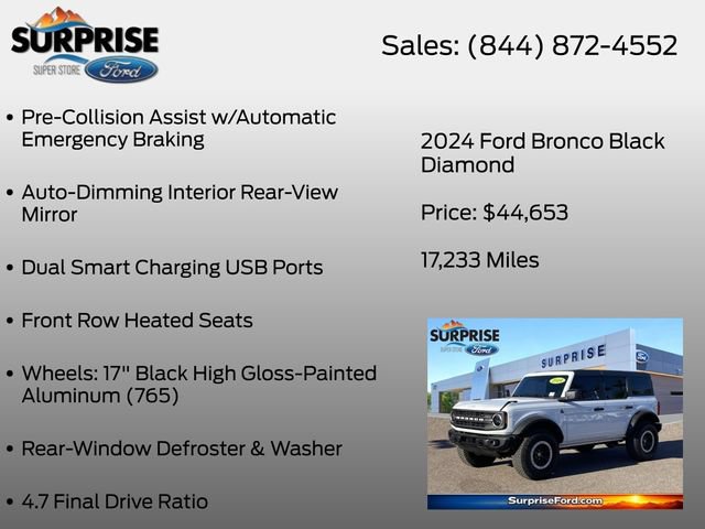 Certified 2024 Ford Bronco Black Diamond w/ Sasquatch Package AWD/4WD image 38