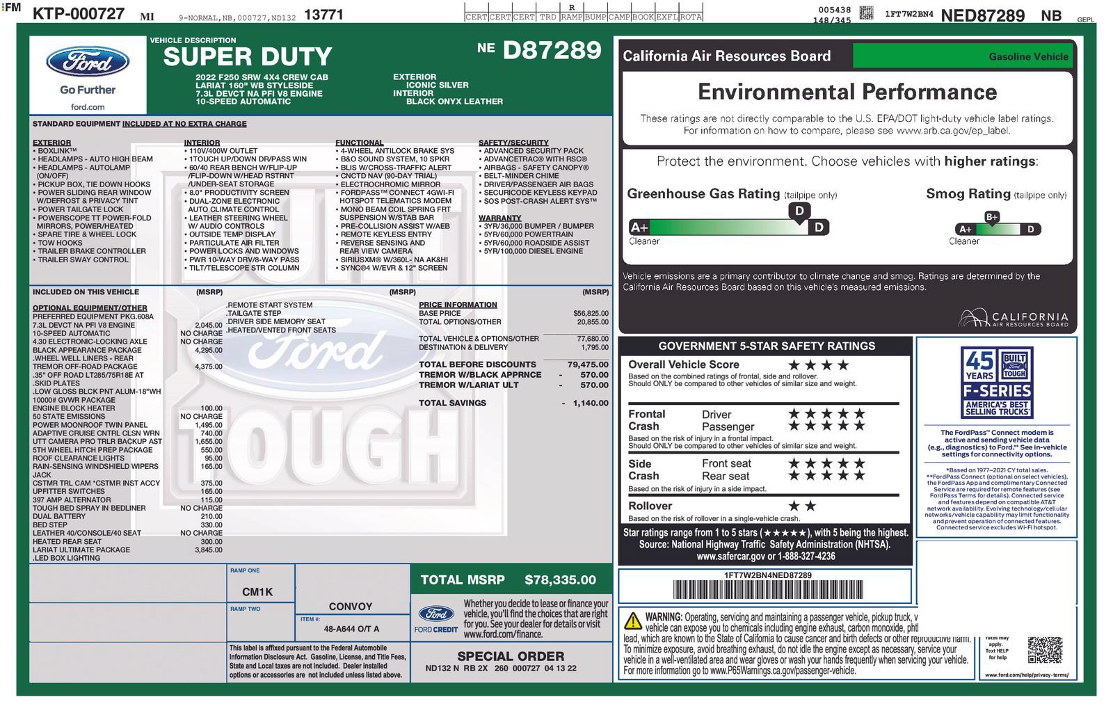 Used 2022 Ford F250 Lariat w/ Tremor Off-Road Package AWD/4WD image 4
