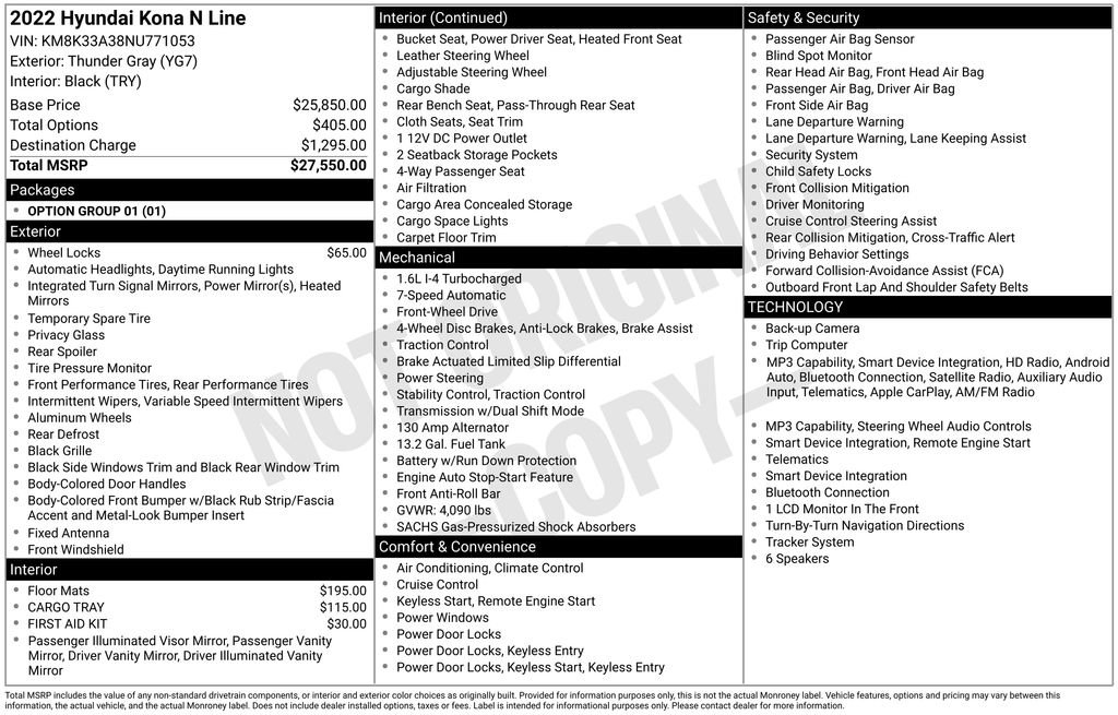Certified 2022 Hyundai Kona N Line FWD image 7