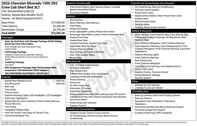 Used 2026 Chevrolet Silverado 1500 ZR2 AWD/4WD image 15