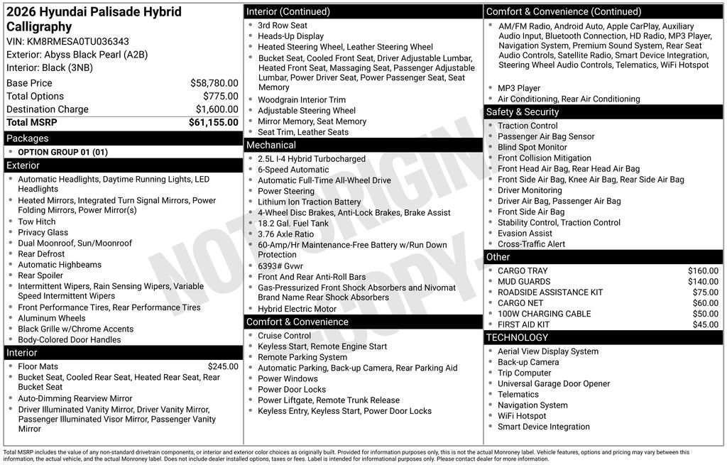 New 2026 Hyundai Palisade Calligraphy AWD/4WD image 36