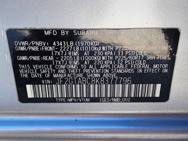 Used 2019 Subaru Crosstrek 2.0i w/ Eyesight System image 31